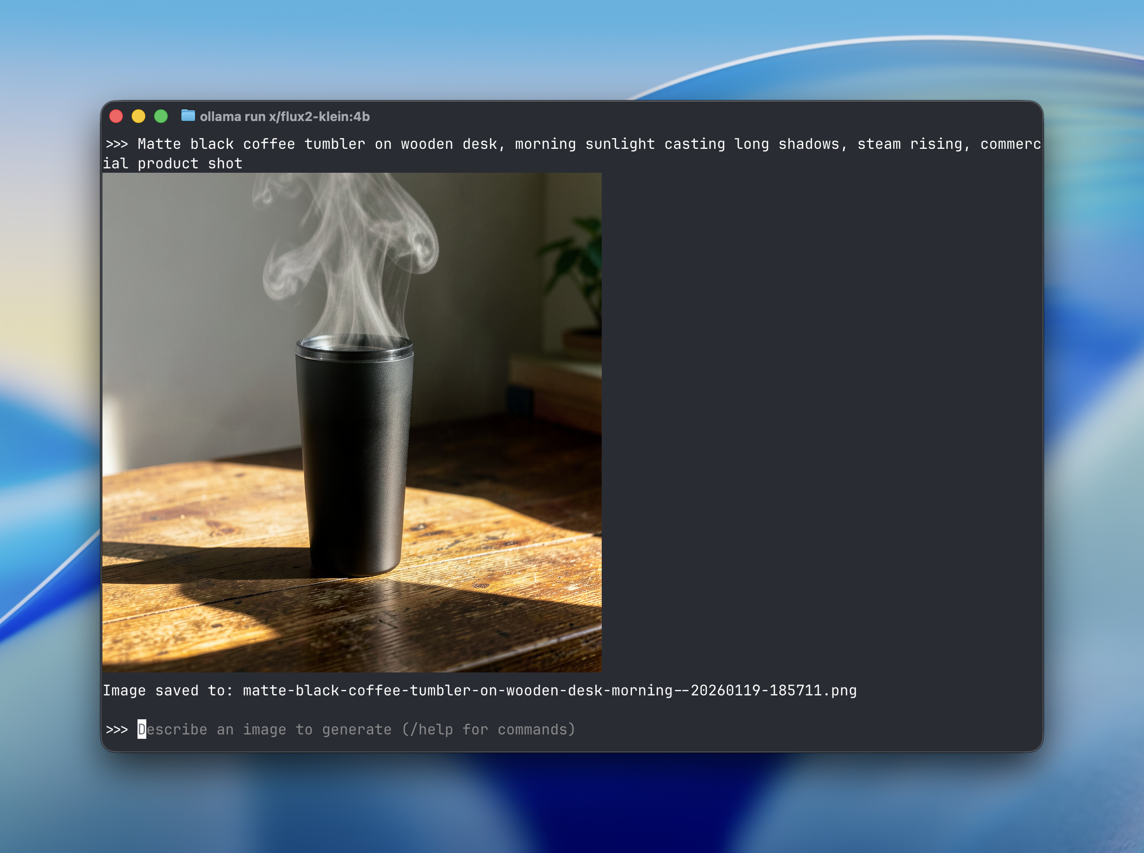 Matte black coffee tumbler on wooden desk